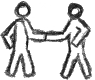 Link zu Hilfen für Mitglieder (Garfik zwei Menschen reichen sich die Hand)