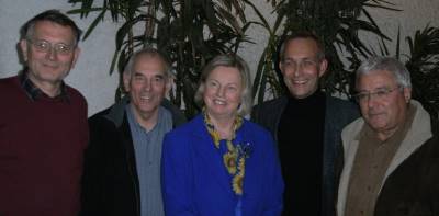 Foto Vereinsvorstand von links: Wolfgang Eberle (1.V.), R�diger Zwarg (2.V.), Monika Holzner (K.), Gerd Riedner (S.), Andreas Wagner (3.V.)